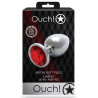 Ouch! Bijou anal Round Gem L 8 x 4cm Argenté-Rouge
